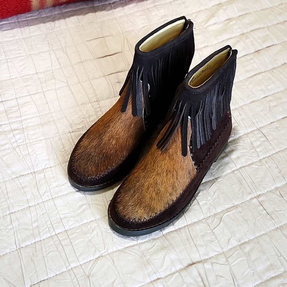 Western Moccasin Ankle Boots by Montana West sz 7 New - Picture 2 of 6